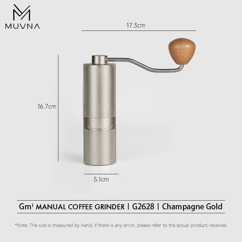 MUVNA GM1 ręczny młynek do kawy 38mm stożek zadziorowy parzenie espresso regulowane zadziory ze stali nierdzewnej 304 przenośne 