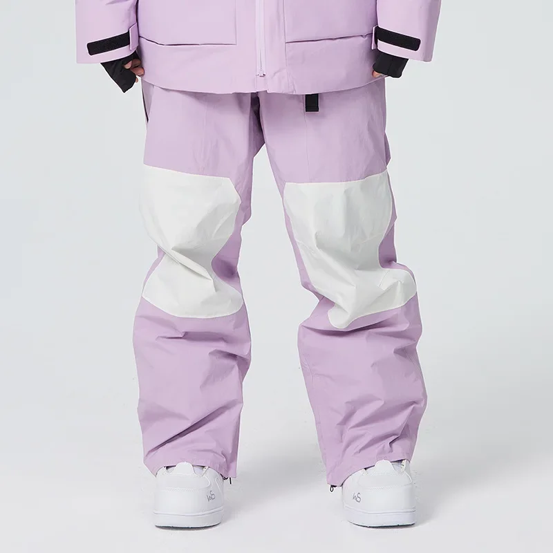 Zimowe ciepłe spodnie narciarskie dla dorosłych damskie wodoodporne spodnie narciarskie męskie luźne spodnie śniegowe 2025 nowe 
