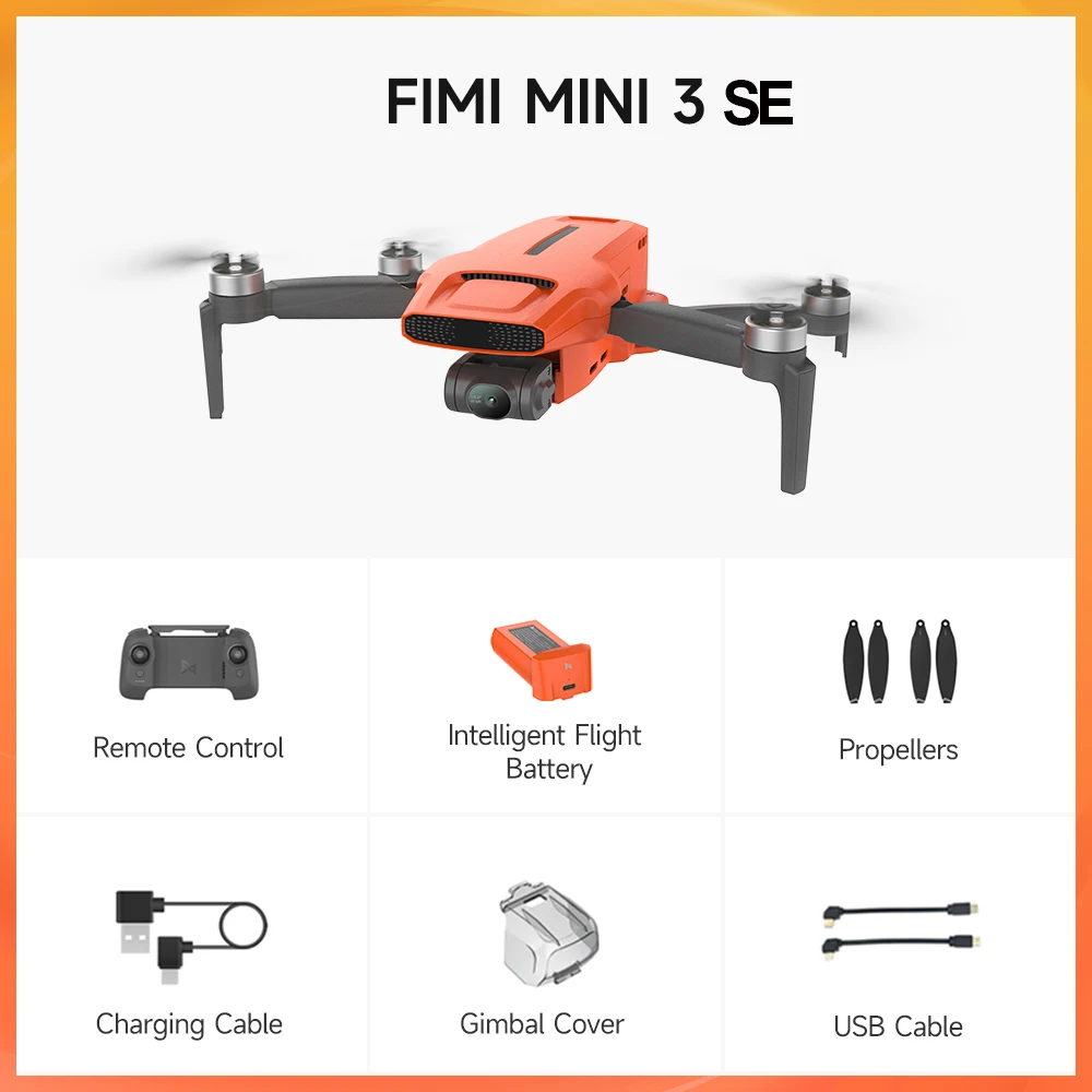 FIMI MINI 3 Drone 4K 60fps Kamera 3-osiowy Gimbal RC Quadcopter GPS FPV Zasięg 9KM Podwójny aparat Mini Drone poniżej 250g