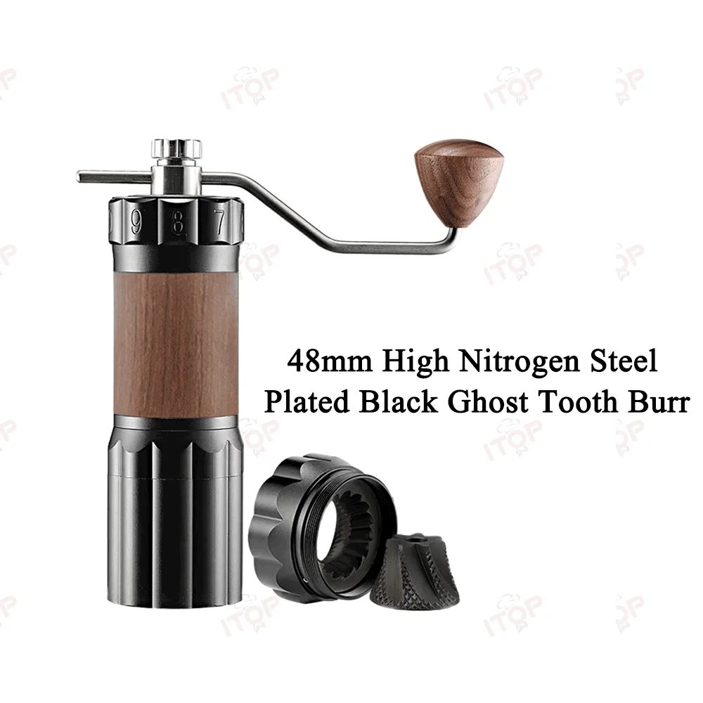 ITOP HG60 ręczny młynek 7-Core 48mm duch stożkowy zadzior szlifierka ręczna zewnętrzny regulowany szlifowanie stopniowy młynek d