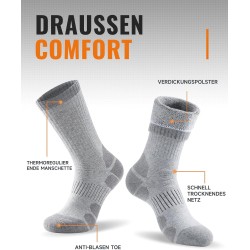 Alaplus Merino Socks Professional Thermal Socks Hiking Socks Warm Socks Men Australia Wolly Padded Trekking Socks Winter Sports