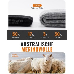 Alaplus Merino Socks Professional Thermal Socks Hiking Socks Warm Socks Men Australia Wolly Padded Trekking Socks Winter Sports