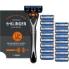by Amazon Men's razor with 5 blades, multicolour, set of 17, 1 piece + 16 refill packs