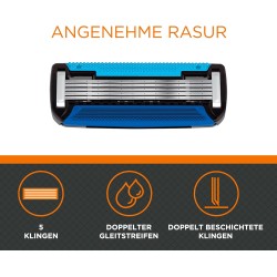 by Amazon Men's razor with 5 blades, multicolour, set of 17, 1 piece + 16 refill packs