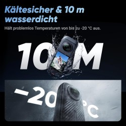 Insta360 X4 Waterproof 8K 360° Action Cam, 4K Wide Angle Videos, Invisible Selfie Stick Effect, Removable Lens Protection, 135