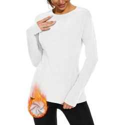 WOWENY Thermal Top Women's Turtleneck Pullover Fleece Shirt Long Sleeve Thermal Underwear Extra Warm Dralon Undershirt Long